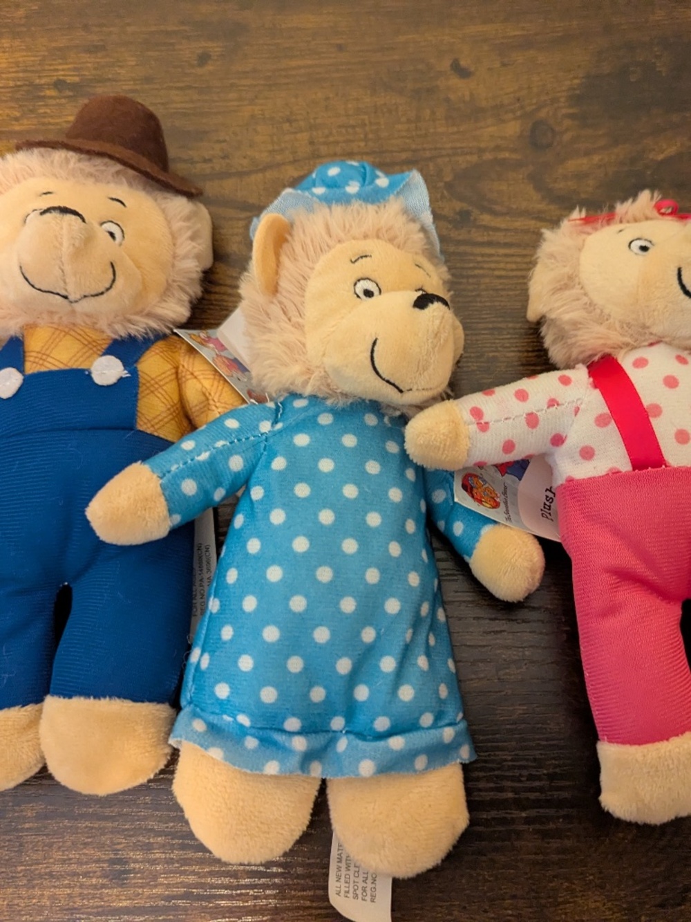 Lot of 3 Berenstein Bears 10-inch Plush Dolls Mama Papa Sister PBS Kids NWT